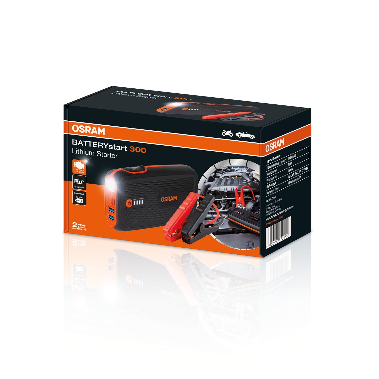 BATTERYstart 300 Lithium-Starthilfegerät mit Powerbank-Funktion OSRAM Autoteile TRUST