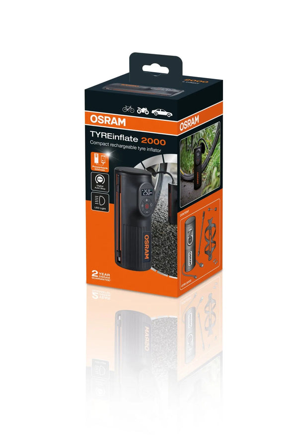 TYREinflate 2000 Schnelle Reifenpumpe wiederaufladbar 2 Jahre Garantie OSRAM Autoteile TRUST