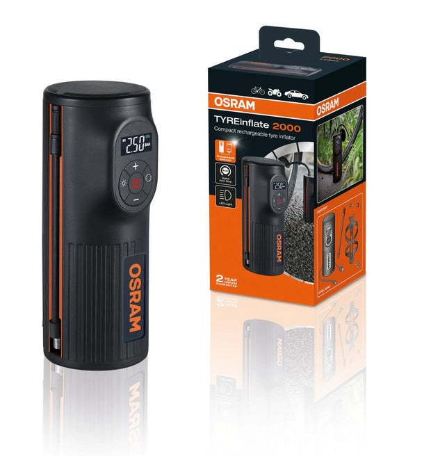 TYREinflate 2000 Schnelle Reifenpumpe wiederaufladbar 2 Jahre Garantie OSRAM Autoteile TRUST