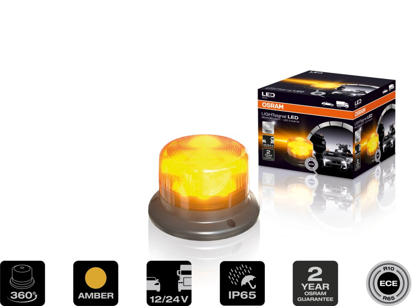LIGHTsignal LED BEACON LIGHT 360° Rundumkennleuchte Warnlicht 12&24V OSRAM Autoteile TRUST