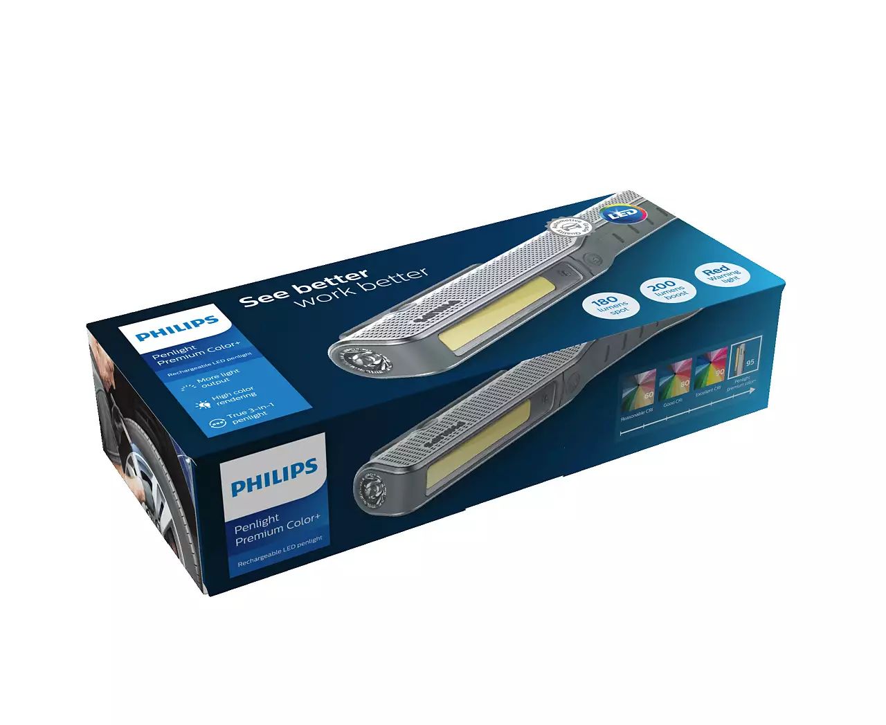 LED Werkstatt Taschenlampe Penlight Premium Color+ Philips Autoteile TRUST