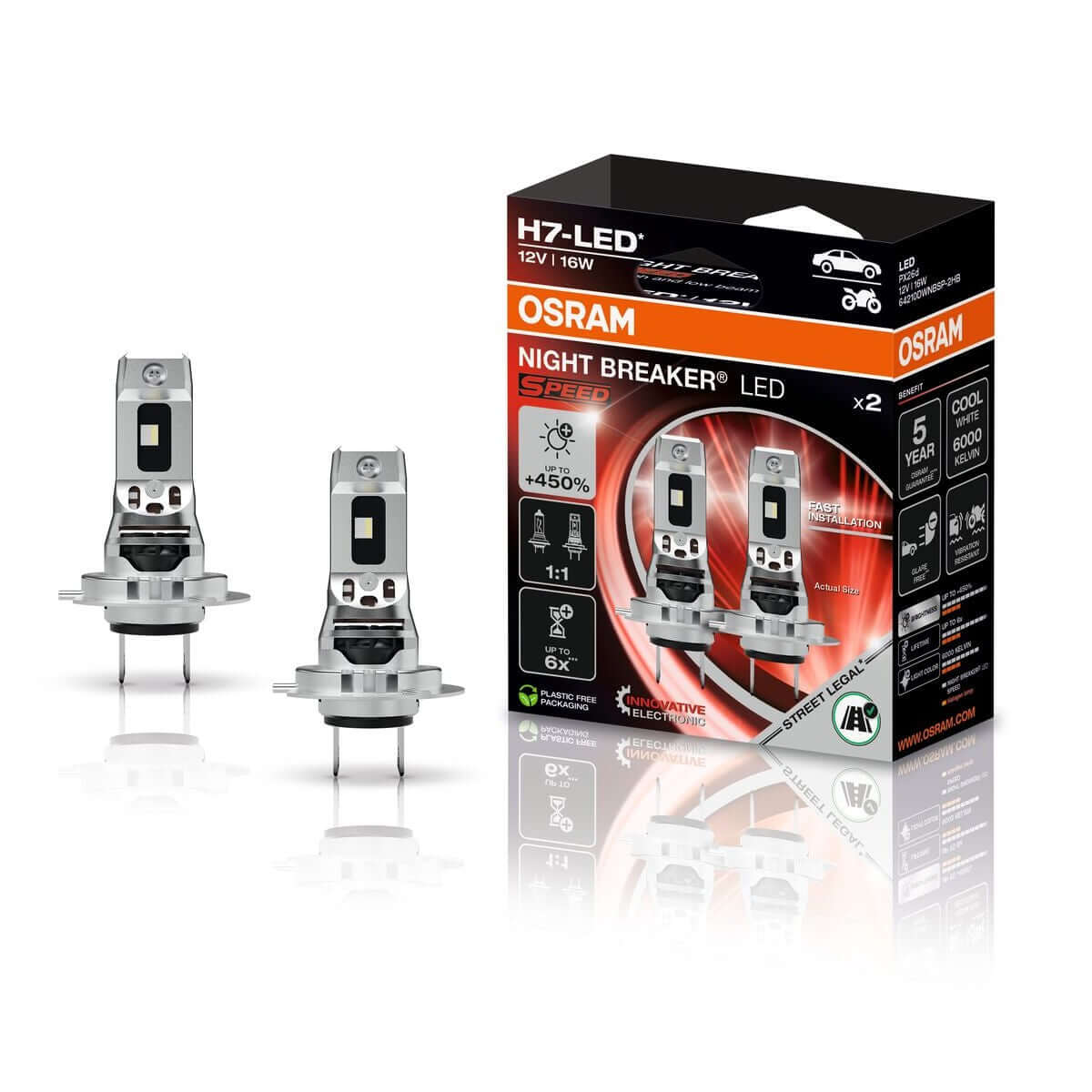 H7 NIGHT BREAKER LED SPEED 450 StVZO-Konforme LED-Nachrüstlampe 2St. OSRAM Autoteile TRUST