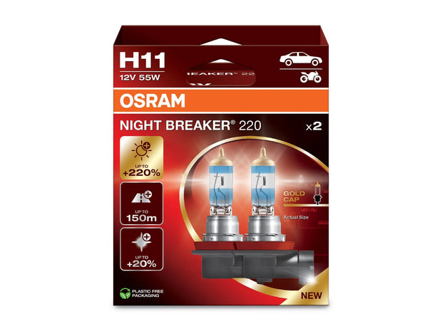 H11 12V 55W PGJ19-2 NIGHT BREAKER® 220 +220% 2 St. OSRAM Autoteile TRUST