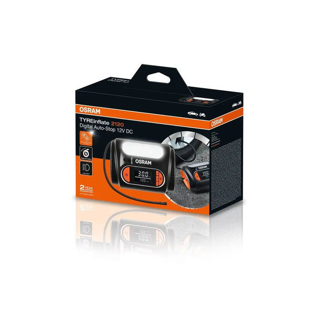 TYREinflate 2120 Schnelle Reifenpumpe mit Kabel 2 Jahre Garantie  OSRAM 