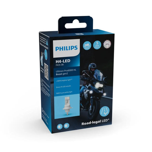 H4 12V 18W Ultinon Pro6000 Boost Gen2 +300% Moto Philips Autoteile TRUST