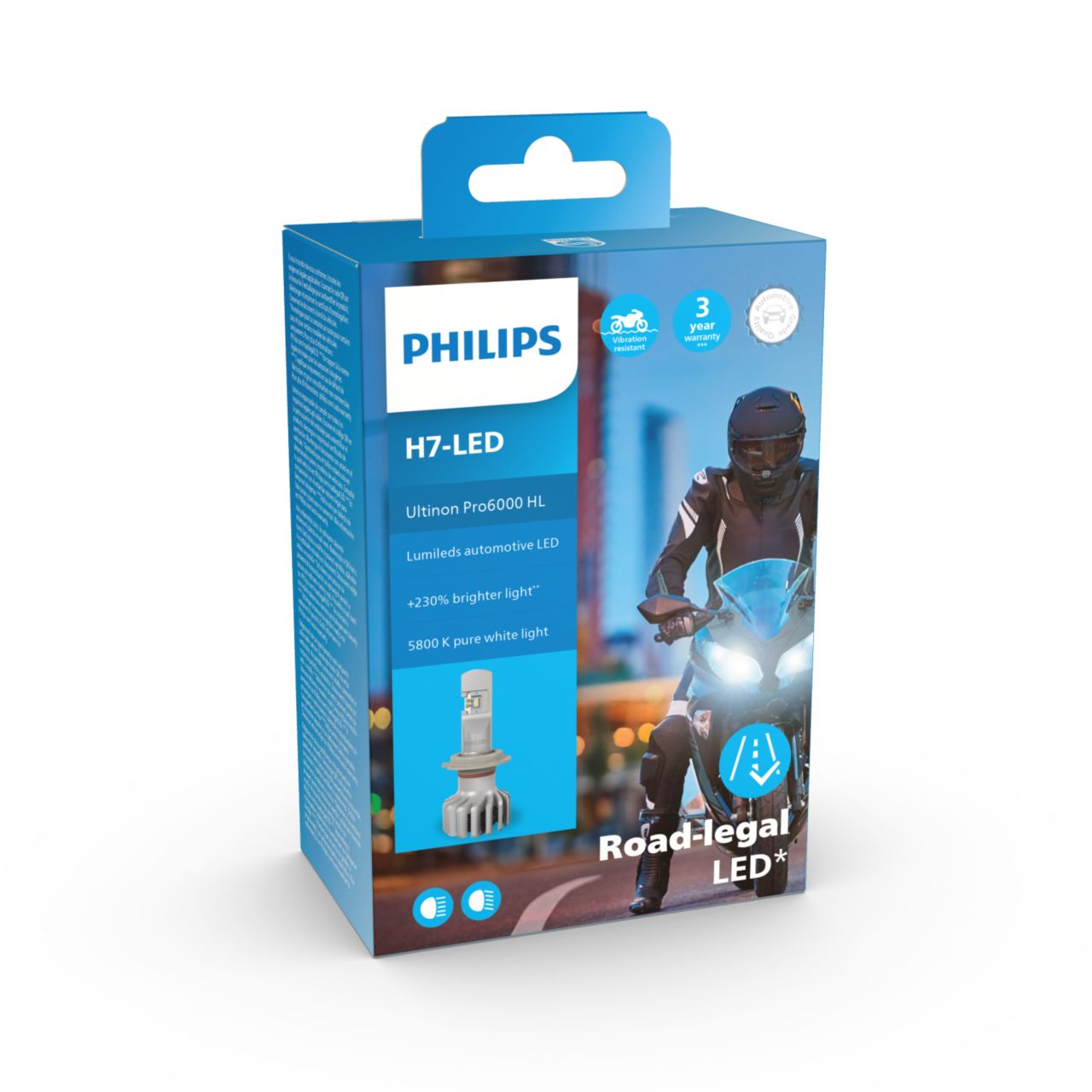 H7 12V 20W PX26d Ultinon Pro6000 LED 5800K Moto mit Straßenzulassung Philips Autoteile TRUST