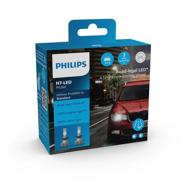 H7 12V 16W Ultinon Pro6000 LED 5800K mit Straßenzulassung Standard 2St. Philips Autoteile TRUST