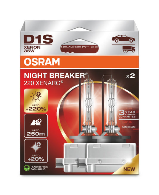 D1S 35W XENARC® NIGHT BREAKER® 220 3 Jahre Garantie* 2 St. OSRAM Autoteile TRUST